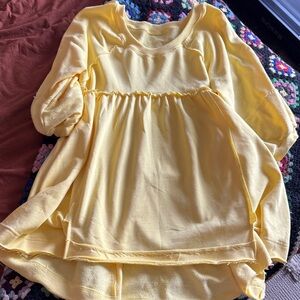 Yellow sweatshirt dress